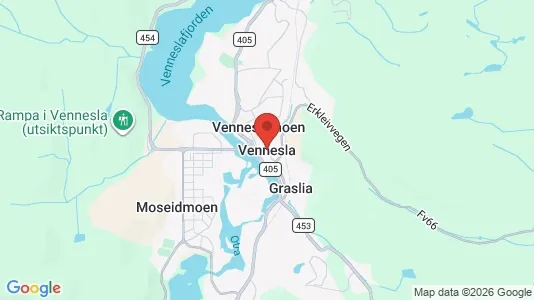 Houses for rent i Vennesla - kort over placeringen