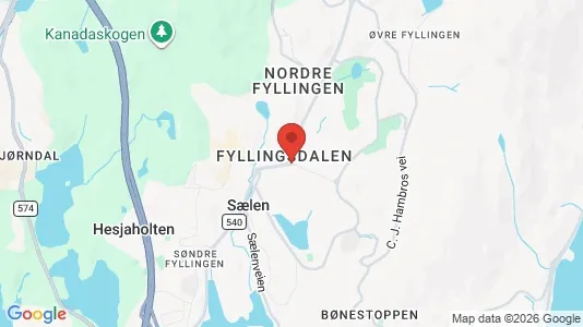 Houses for rent i Bergen Fyllingsdalen - kort over placeringen