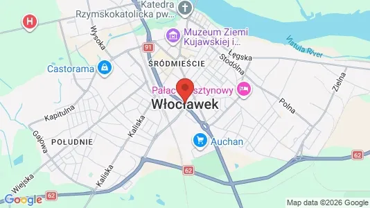 Apartments for rent i Włocławek - kort over placeringen