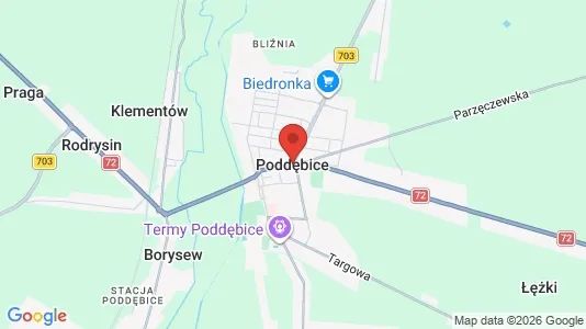 Houses for rent i Poddębicki - kort over placeringen