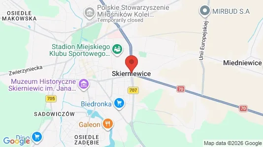 Apartments for rent i Skierniewice - kort over placeringen