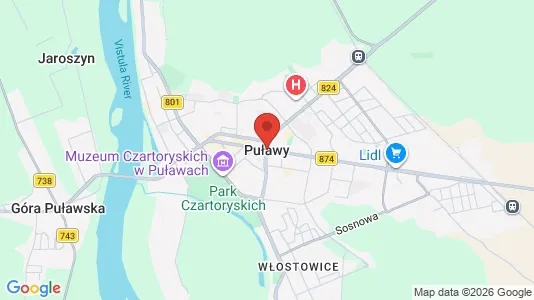 Apartments for rent i Puławski - kort over placeringen