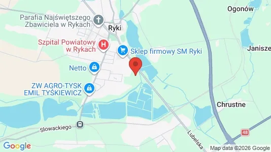 Rooms for rent i Rycki - kort over placeringen