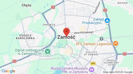 Apartments for rent i Zamość - kort over placeringen