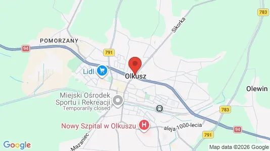 Houses for rent i Olkuski - kort over placeringen