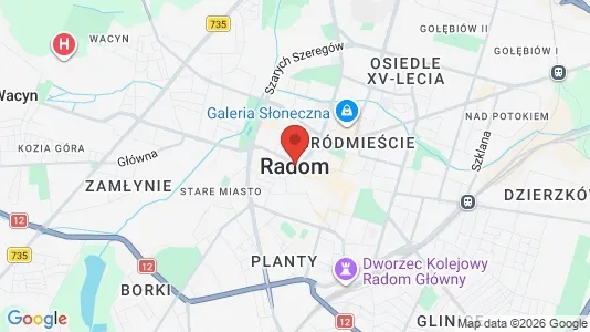 Apartments for rent i Radom - kort over placeringen