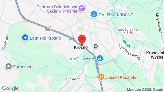 Houses for rent i Krosno - kort over placeringen