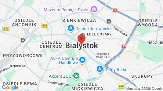 Houses for rent i Białystok - kort over placeringen
