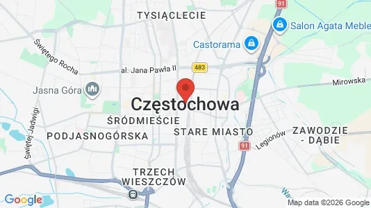 Houses for rent i Częstochowa - kort over placeringen