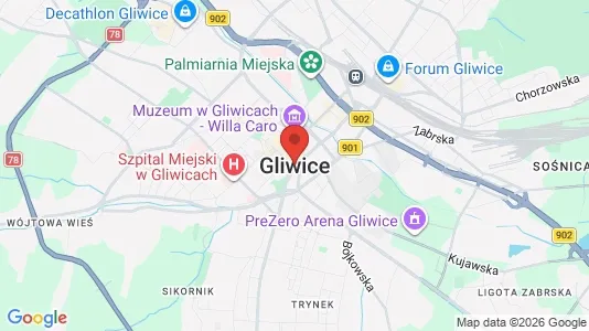 Houses for rent i Gliwicki - kort over placeringen