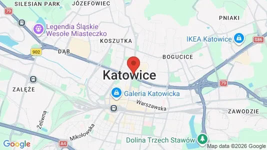 Houses for rent i Katowice - kort over placeringen