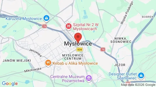 Houses for rent i Mysłowice - kort over placeringen
