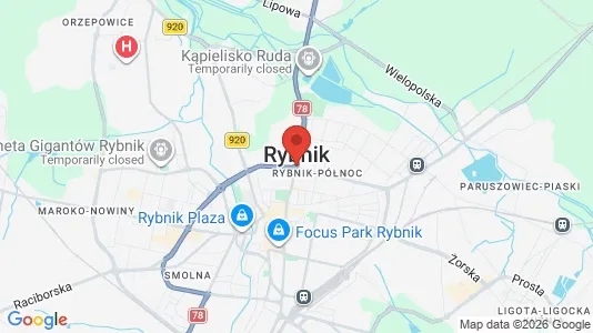 Houses for rent i Rybnik - kort over placeringen