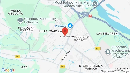 Houses for rent i Warszawa Bielany - kort over placeringen