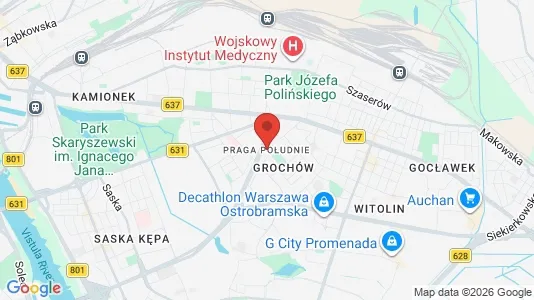 Rooms for rent i Warszawa Praga-Południe - kort over placeringen