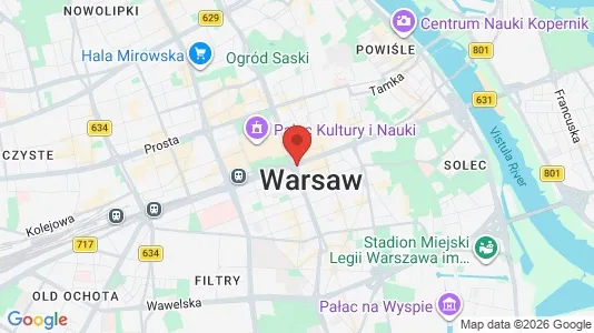 Rooms for rent i Warszawa Śródmieście - kort over placeringen