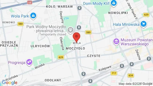 Houses for rent i Warszawa Wola - kort over placeringen