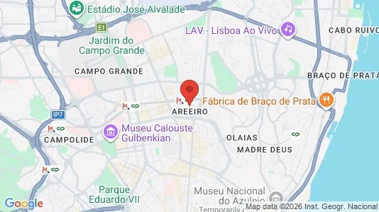 Apartments for rent i Lisboa Areeiro - kort over placeringen