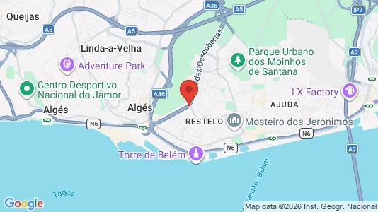 Apartments for rent i Lisboa Belém - kort over placeringen