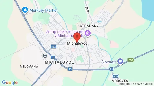 Houses for rent i Michalovce - kort over placeringen
