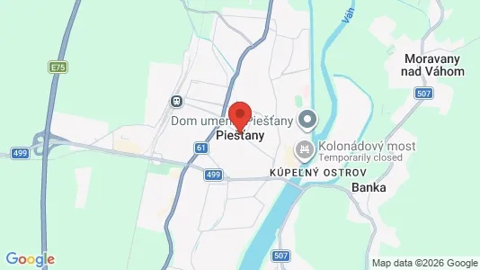 Houses for rent i Piešťany - kort over placeringen