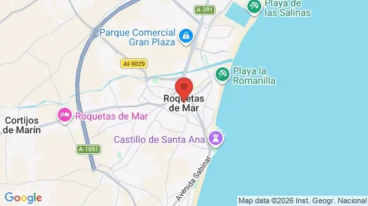 Apartments for rent i Roquetas de Mar - kort over placeringen