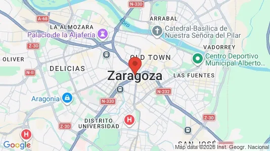 Apartments for rent i Zaragoza - kort over placeringen
