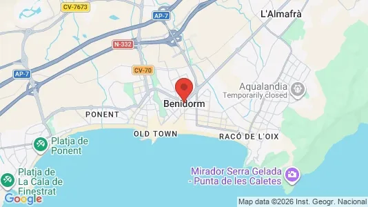 Houses for rent i Benidorm - kort over placeringen