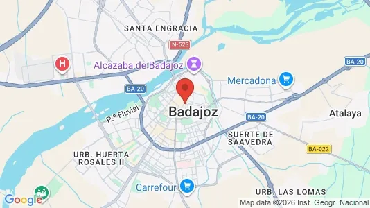 Houses for rent i Badajoz - kort over placeringen