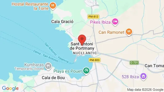 Apartments for rent i Sant Antoni de Portmany - kort over placeringen