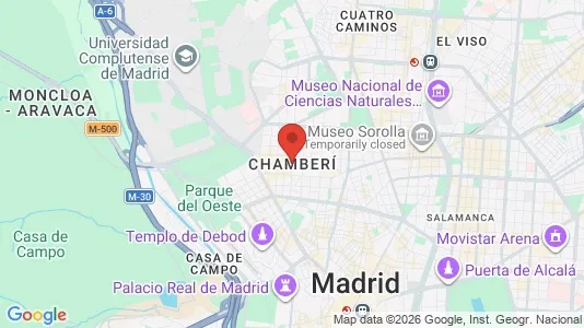 Apartments for rent i Madrid Chamberí - kort over placeringen