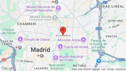 Apartments for rent i Madrid Salamanca - kort over placeringen