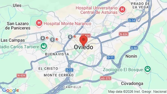 Houses for rent i Oviedo - kort over placeringen
