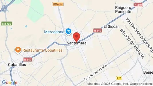 Apartments for rent i Santomera - kort over placeringen