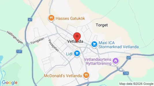 Houses for rent i Vetlanda - kort over placeringen