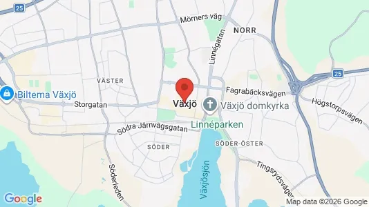 Houses for rent i Växjö - kort over placeringen