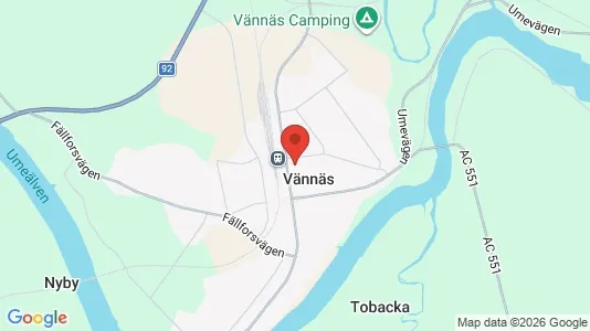 Houses for rent i Vännäs - kort over placeringen