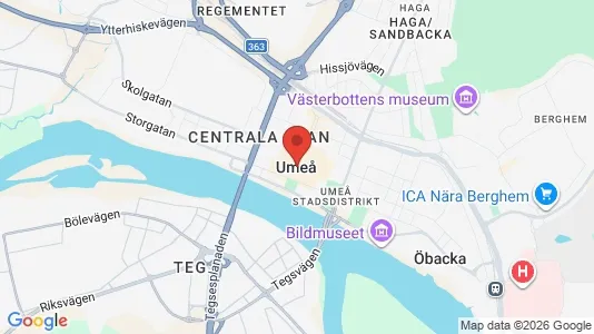 Houses for rent i Umeå - kort over placeringen