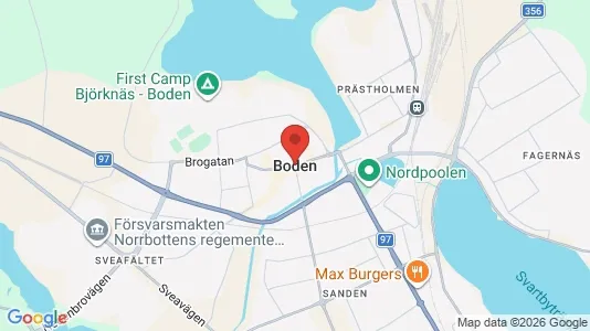 Houses for rent i Boden - kort over placeringen