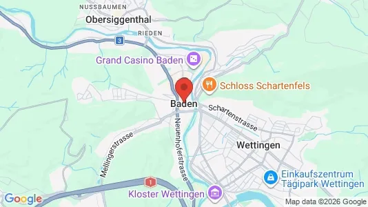 Houses for rent i Baden - kort over placeringen