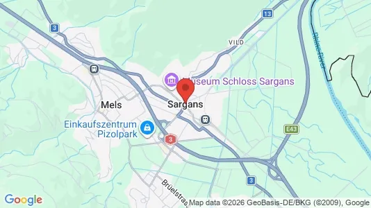 Houses for rent i Sarganserland - kort over placeringen