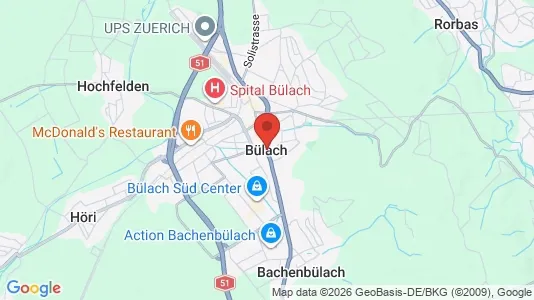Apartments for rent i Bülach - kort over placeringen