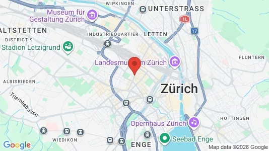 Apartments for rent i Zürich Distrikt 4  - Aussersihl - kort over placeringen