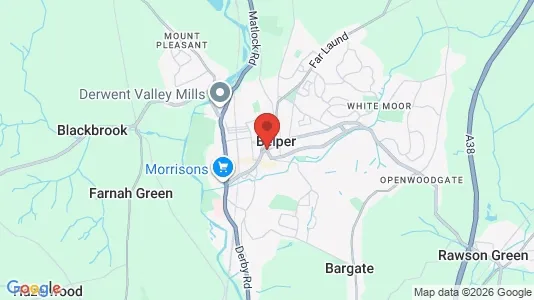 Houses for rent i Belper - Derbyshire - kort over placeringen