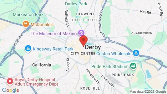 Houses for rent i Derby - Derbyshire - kort over placeringen