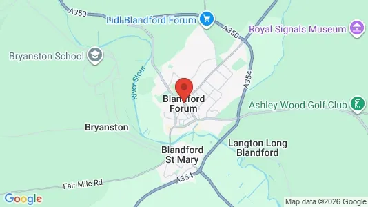 Houses for rent i Blandford Forum - Dorset - kort over placeringen