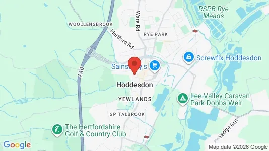 Apartments for rent i Hoddesdon - Hertfordshire - kort over placeringen