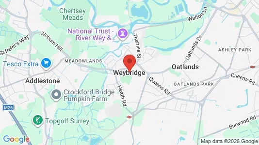 Apartments for rent i Weybridge - Surrey - kort over placeringen