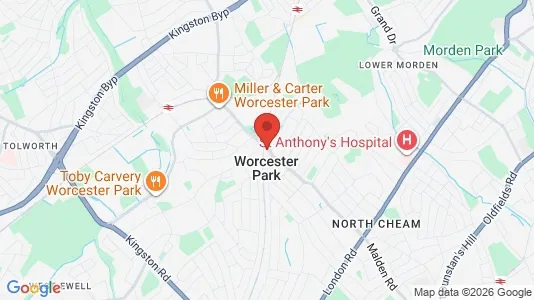 Apartments for rent i Worcester Park - Surrey - kort over placeringen