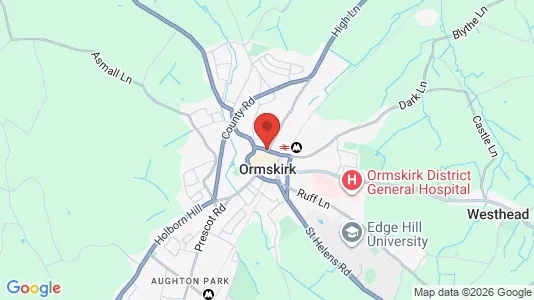 Houses for rent i Ormskirk - Lancashire - kort over placeringen